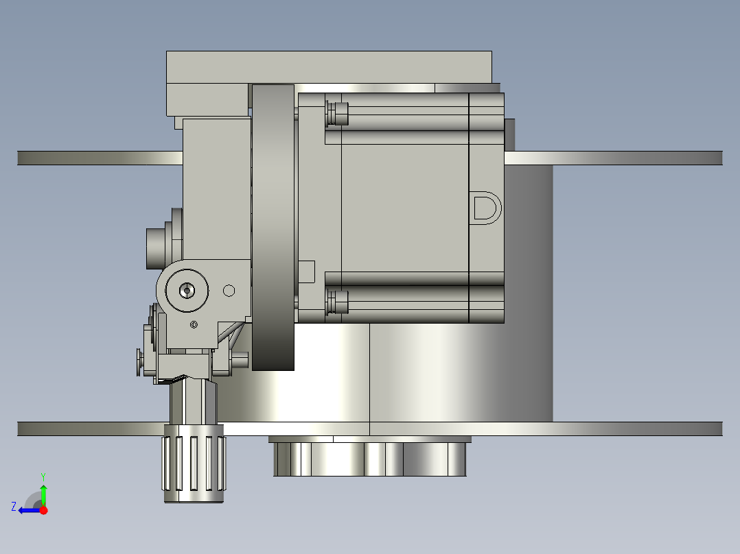 步进式双驱动送丝机3D模型右视图