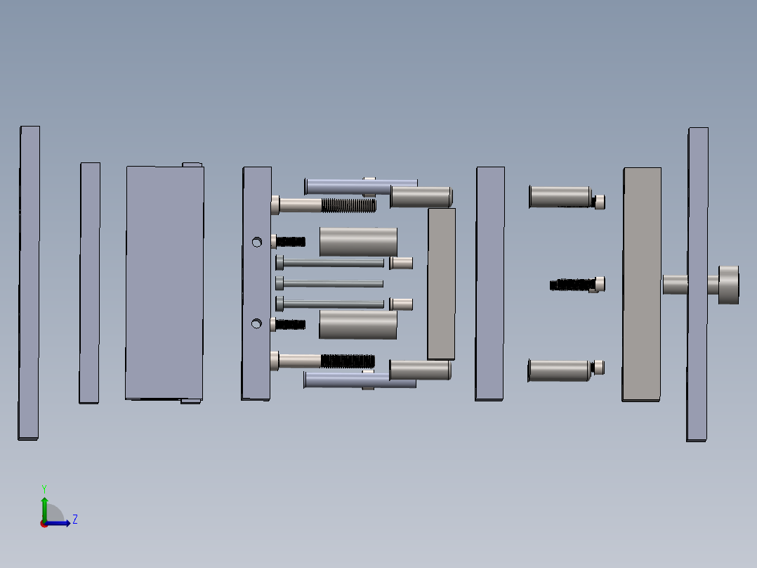 石英管型分离器模具模架SW2015含特征左视图