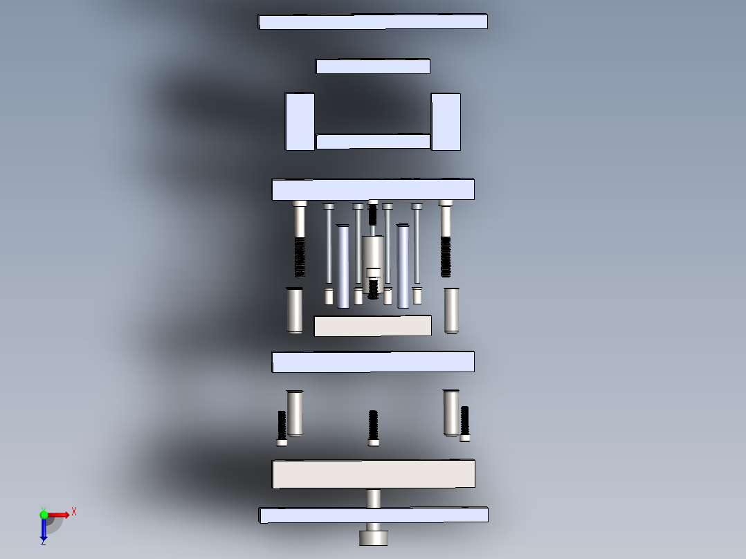 石英管型分离器模具模架SW2015含特征俯视图