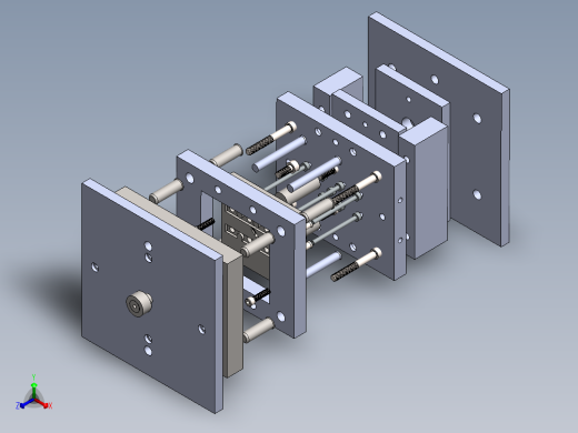 石英管型分离器模具模架SW2015含特征正等轴测缩略图