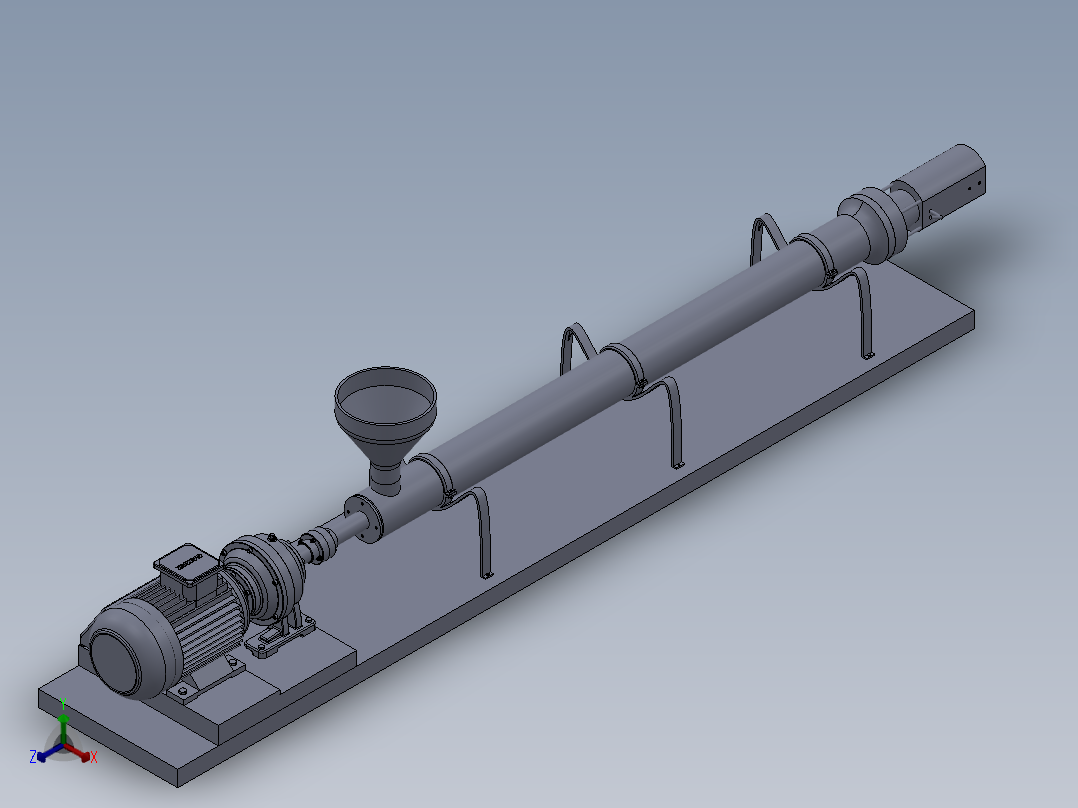 塑料挤出设备正等轴测图