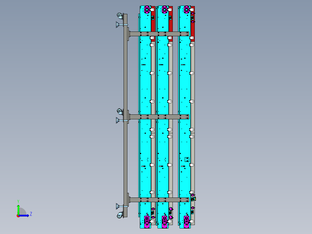 B85-三层托盘输送线左视图