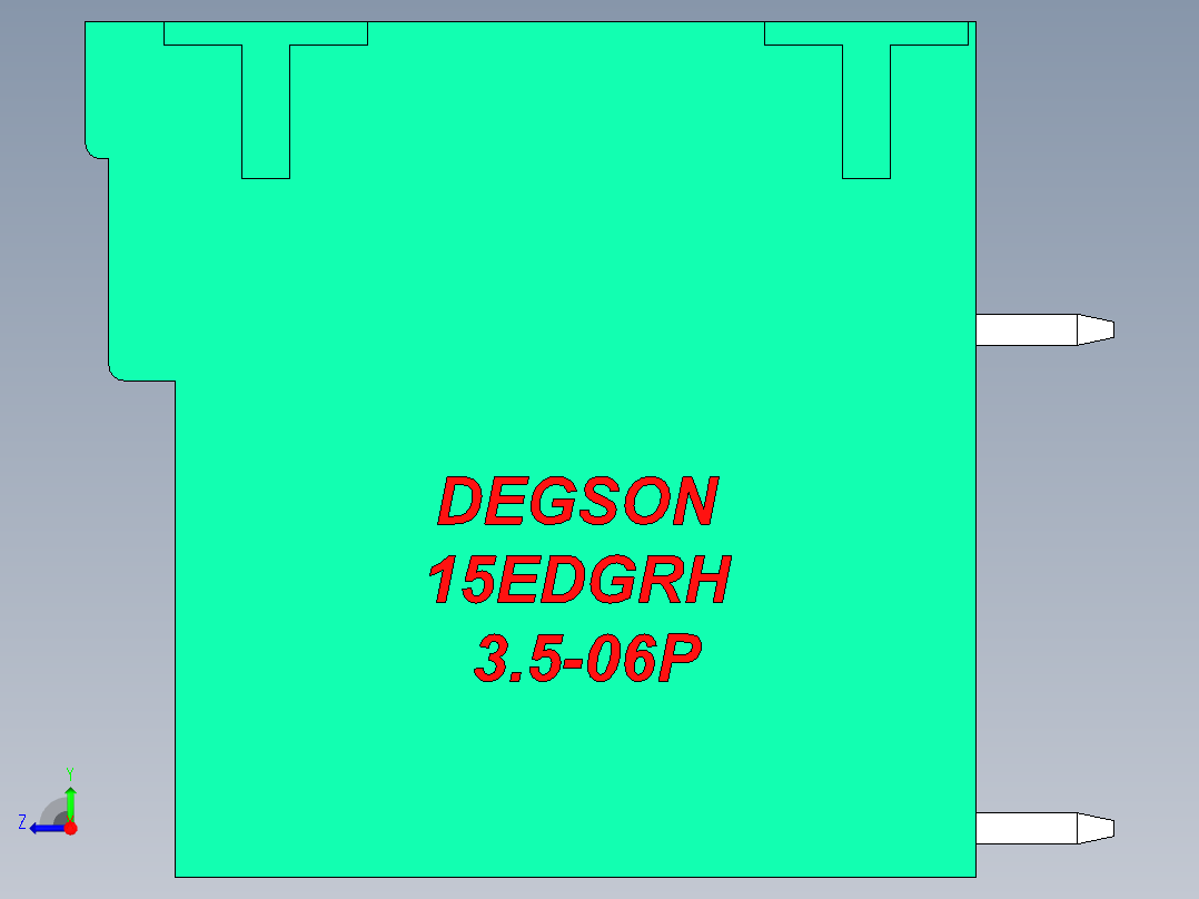 DEGSON 15EDG 系列 3.5mm 插拔式接线端子 FullPack-15EDGRH-3.5-06P-14-00AH右视图