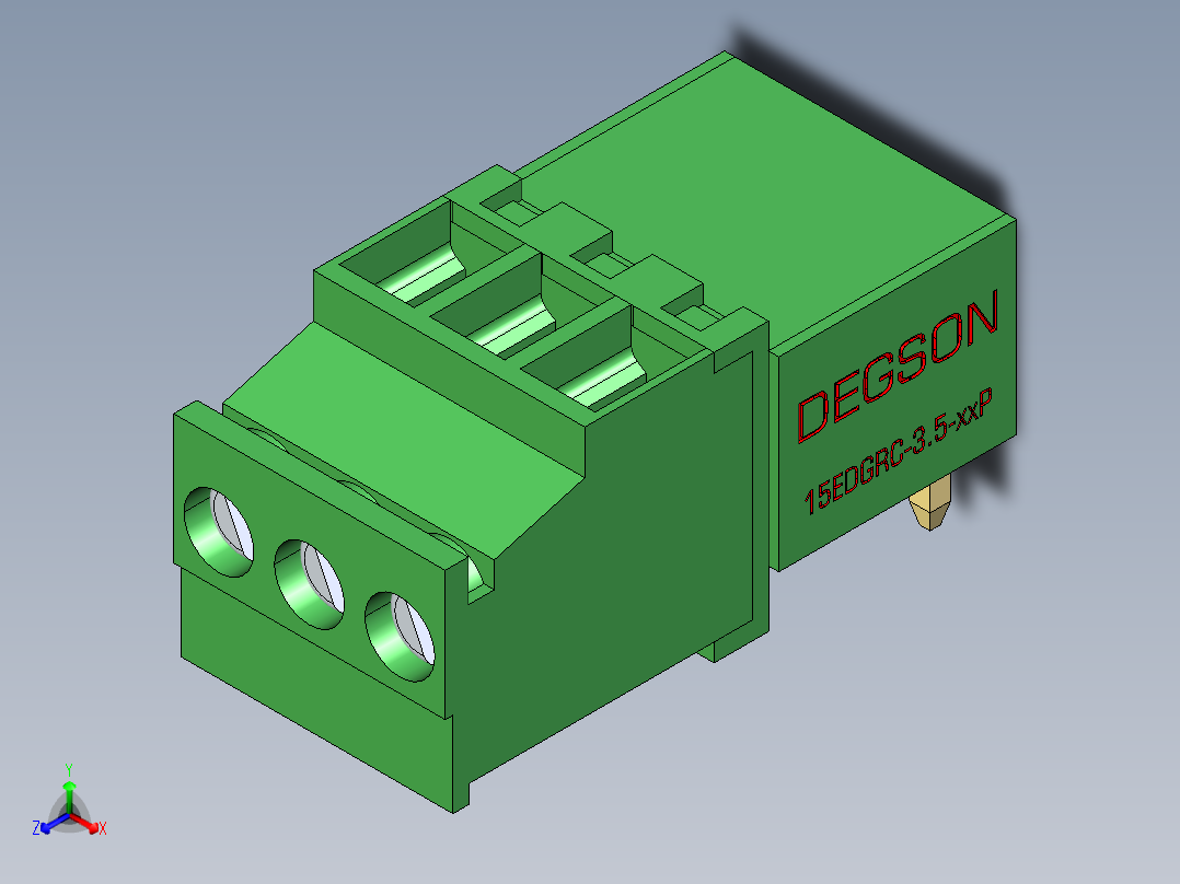15EDG-3.5-3P(H-Hht)正等轴测图