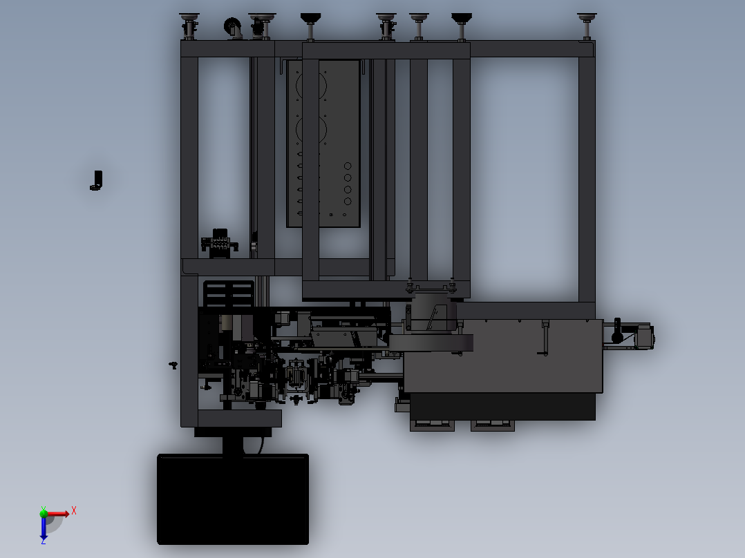 电感器组装焊接点胶一体机俯视图