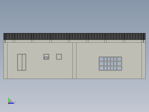 工厂厂房图左视缩略图