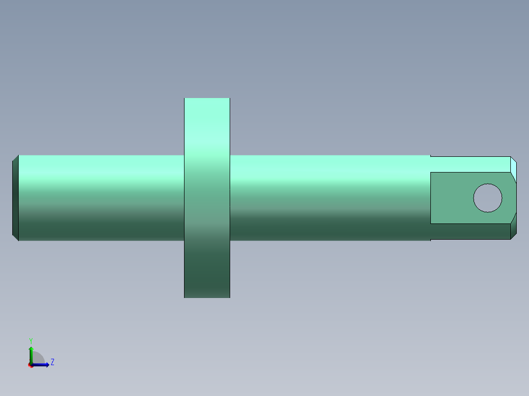S5 单作用气缸活塞杆左视图