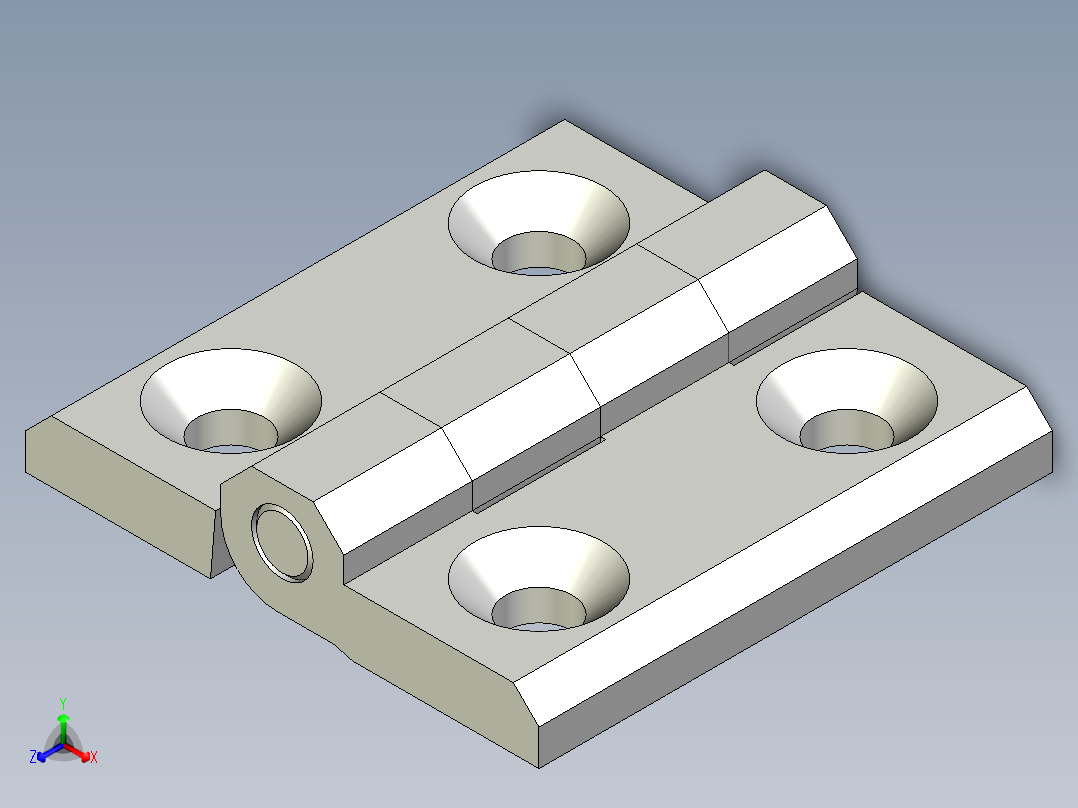 不銹鋼鉸鏈CMM-SST-3D多系列多零件图纸模型主视图