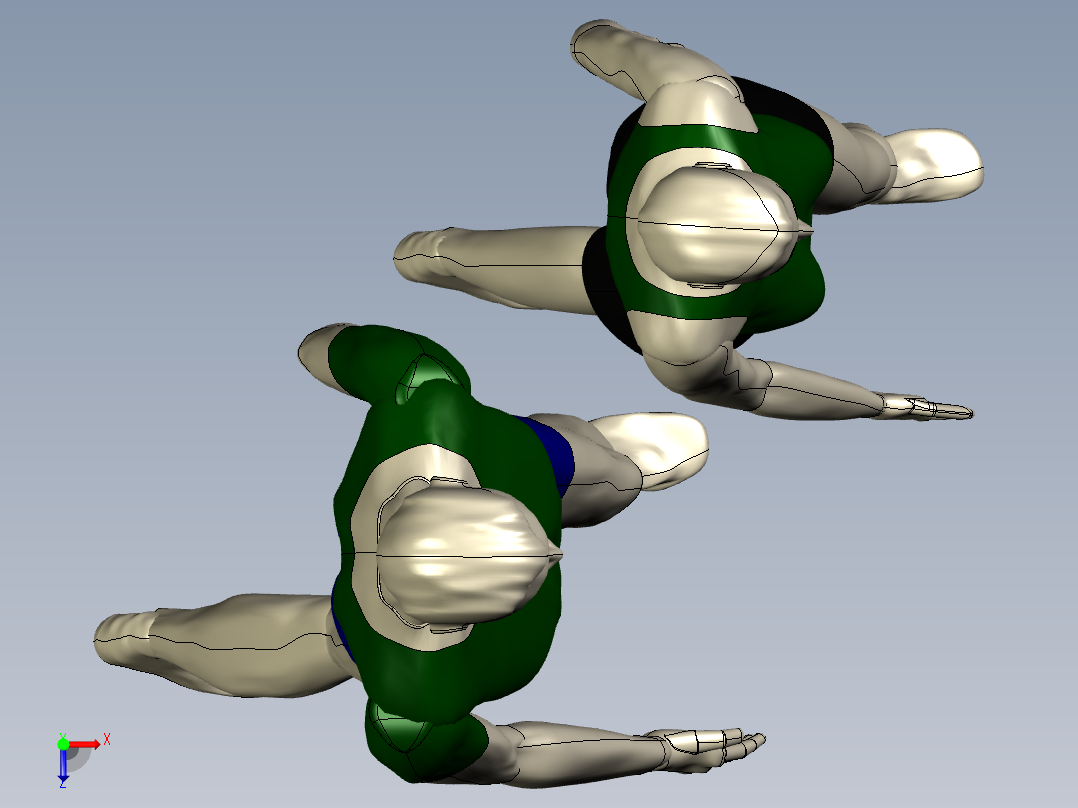 男女组合人体模型178607==28俯视图