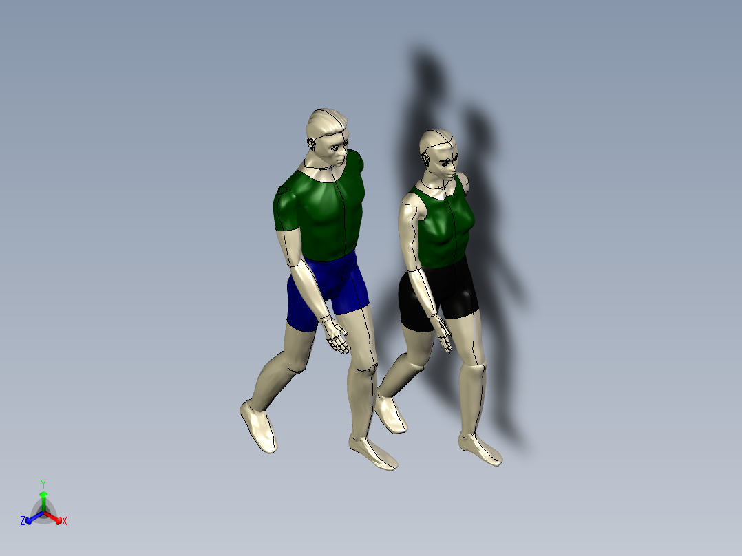 男女组合人体模型178607==28正等轴测图