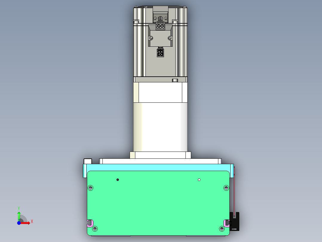 东锦齿条传动DH210G-L167-S2350-BU-减速机+P750W前视图