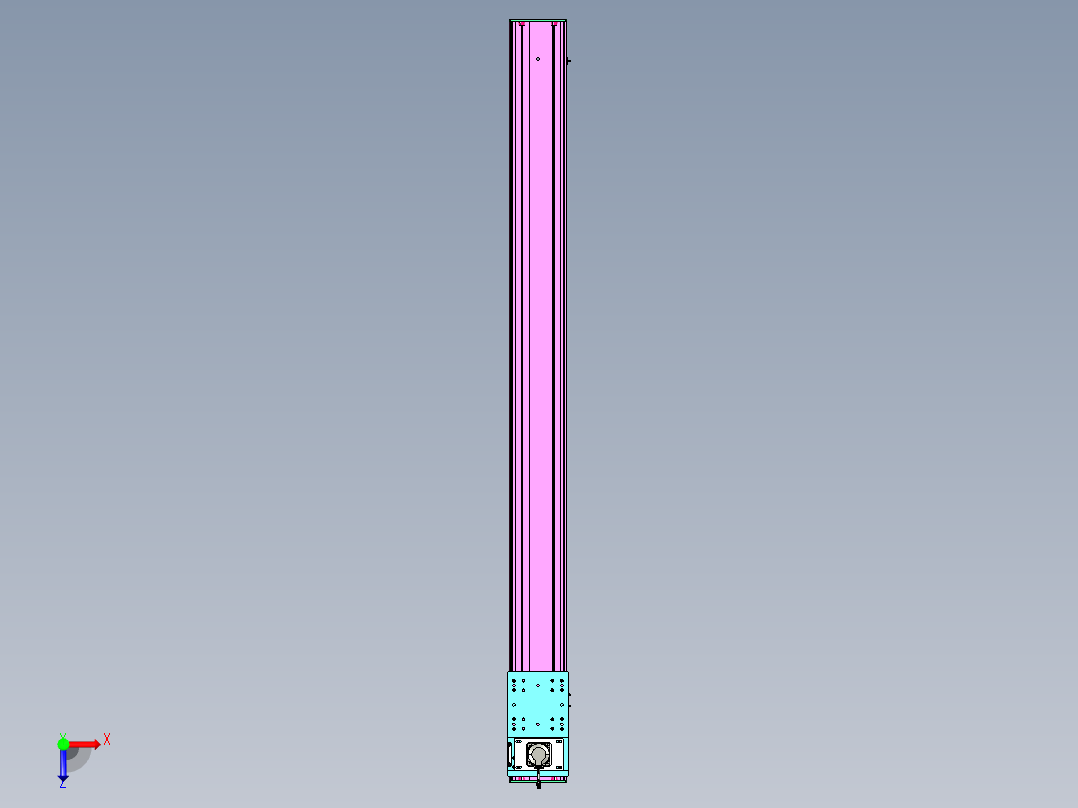 东锦齿条传动DH210G-L167-S2350-BU-减速机+P750W俯视图