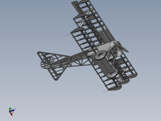 F 福克三翼机 14比例遥控航模飞机 机械设计参考资料 3D建模
