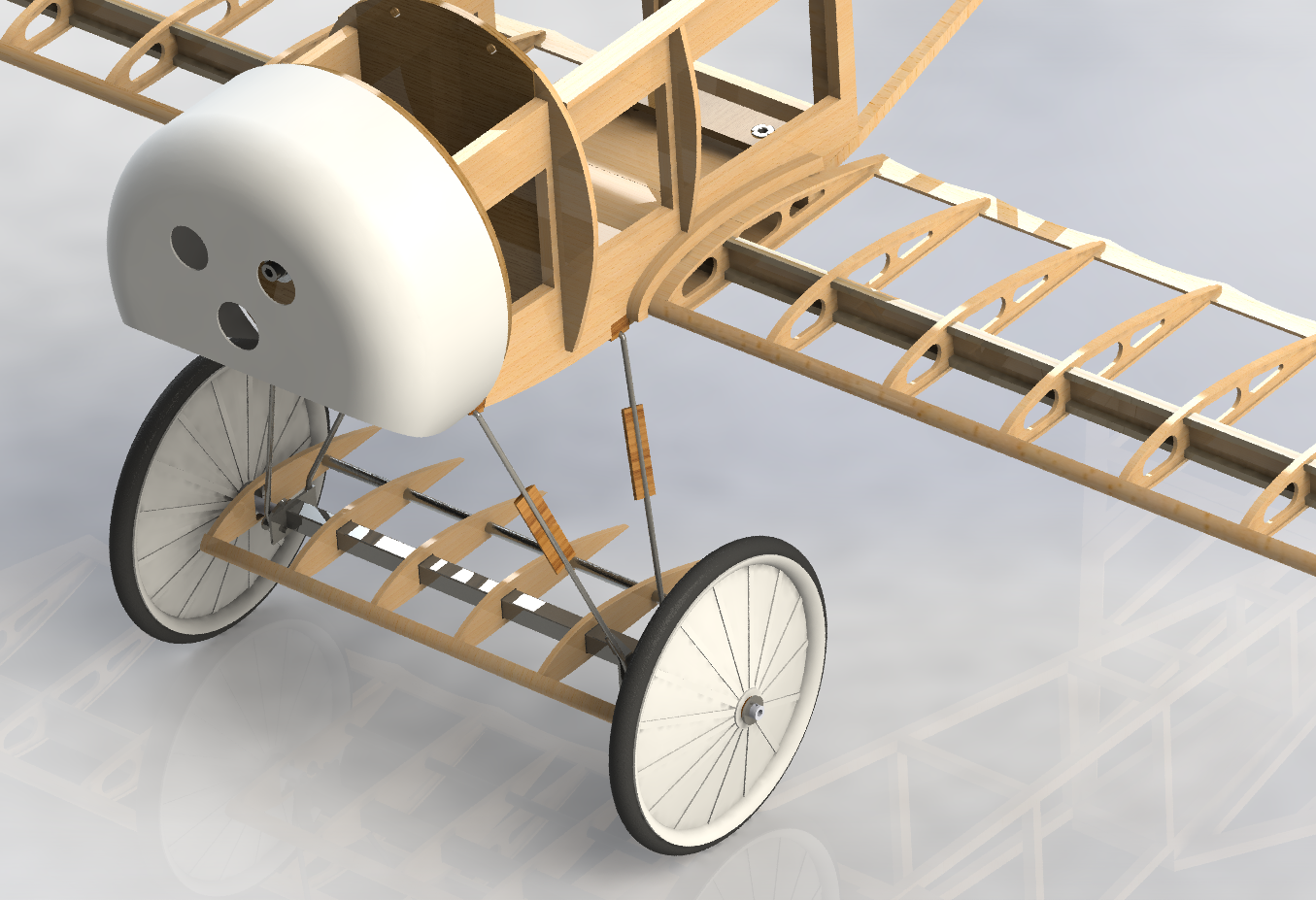 F 福克三翼机 14比例遥控航模飞机 机械设计参考资料 3D建模