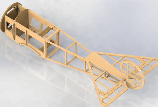 F 福克三翼机 14比例遥控航模飞机 机械设计参考资料 3D建模缩略图