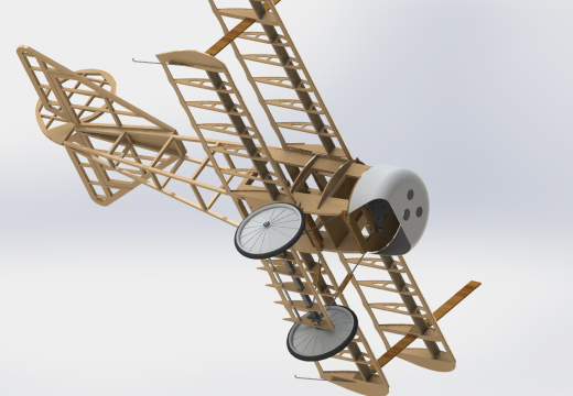F 福克三翼机 14比例遥控航模飞机 机械设计参考资料 3D建模缩略图