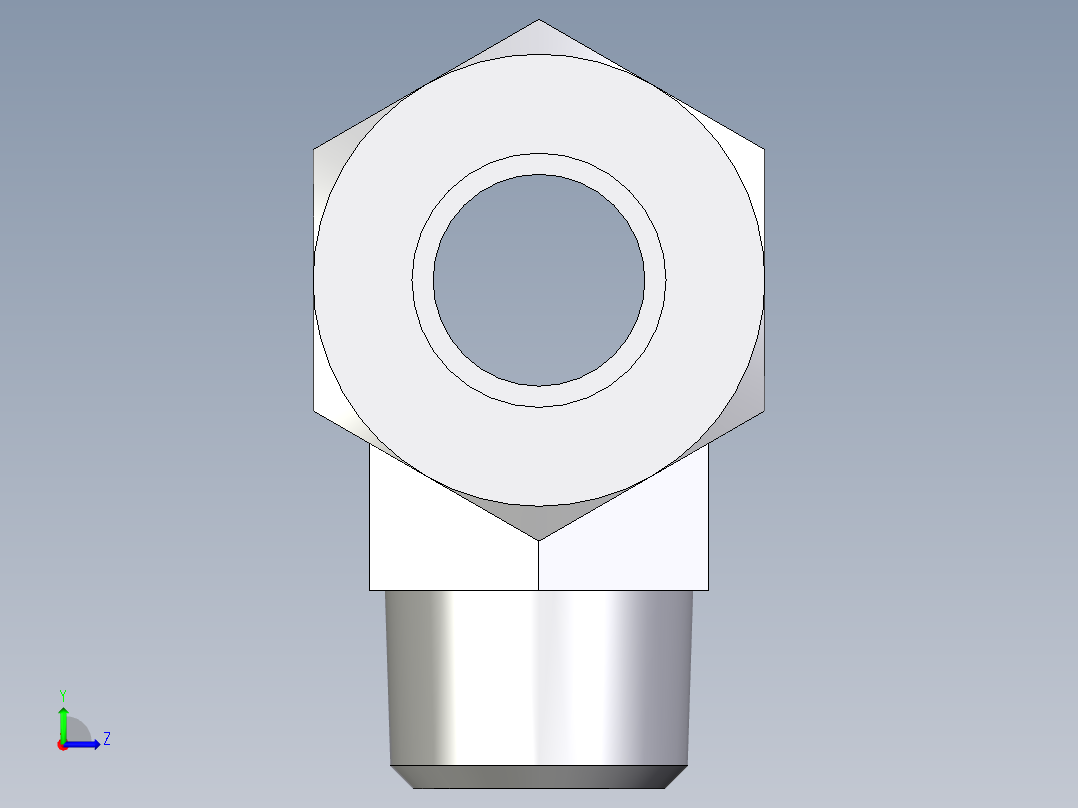 卡套式工业通用硬管接头EO_Male_stud_run_tee_TE18LRCF左视图