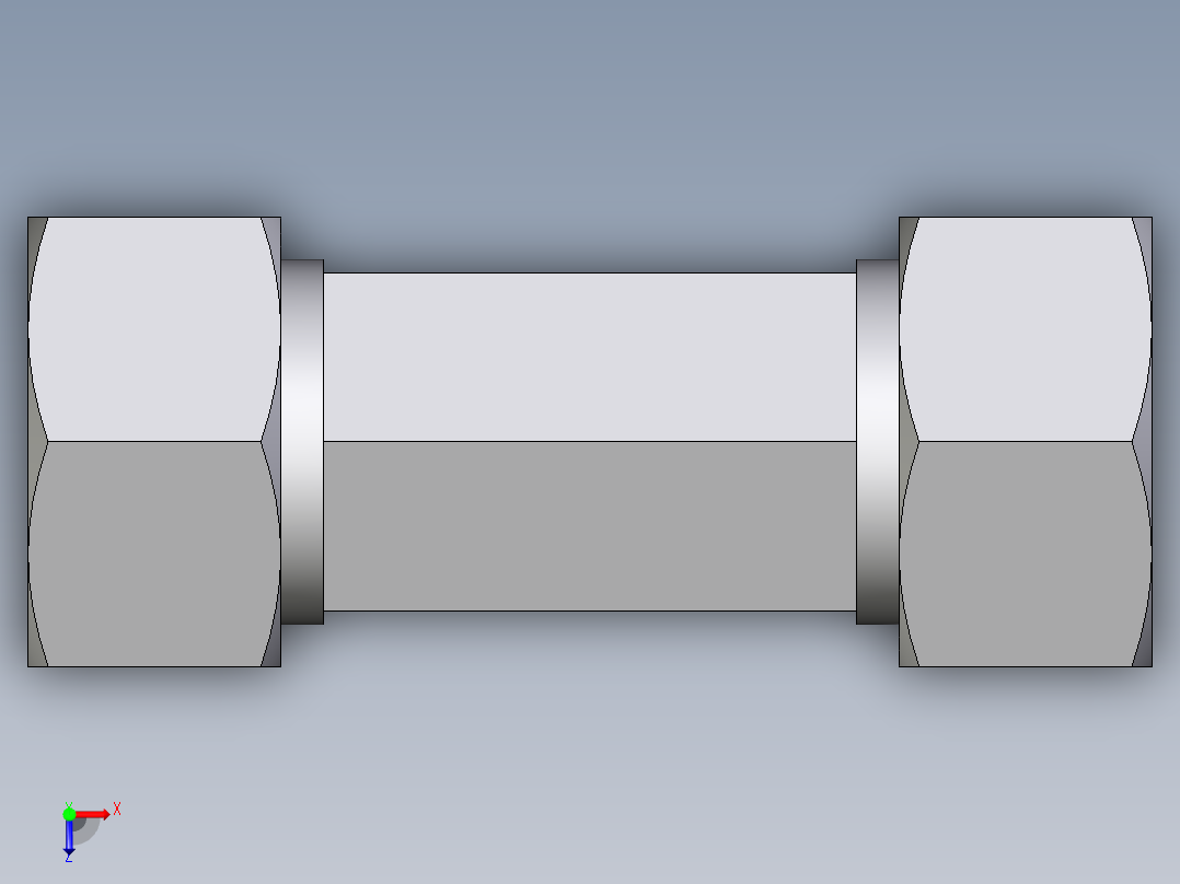 卡套式工业通用硬管接头EO_Male_stud_run_tee_TE18LRCF俯视图