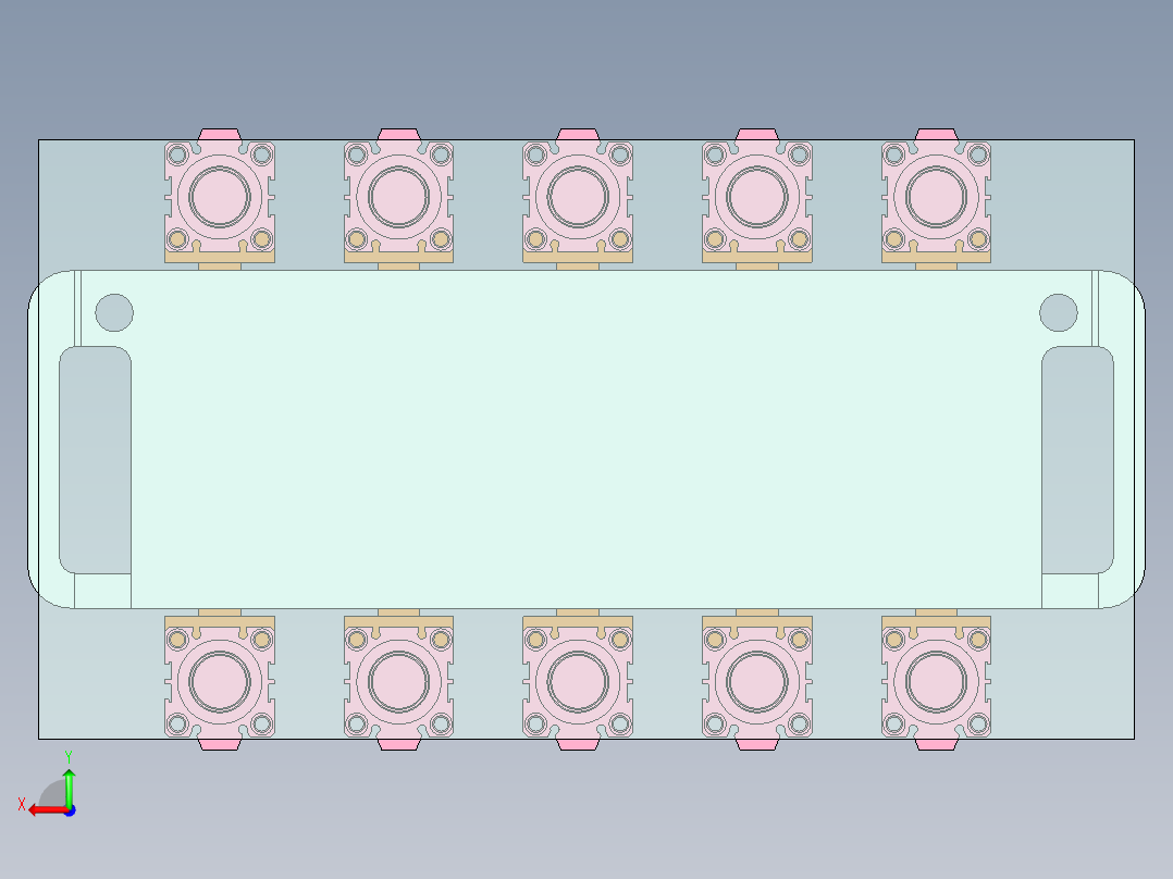 风扇底壳-互换板方式夹具后视图