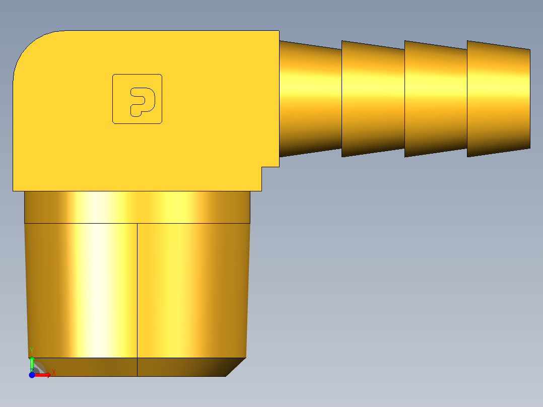 倒齿式工业管接头Hose Barb 90Deg Elbow to Male Pipe 129HB-5-6前视图
