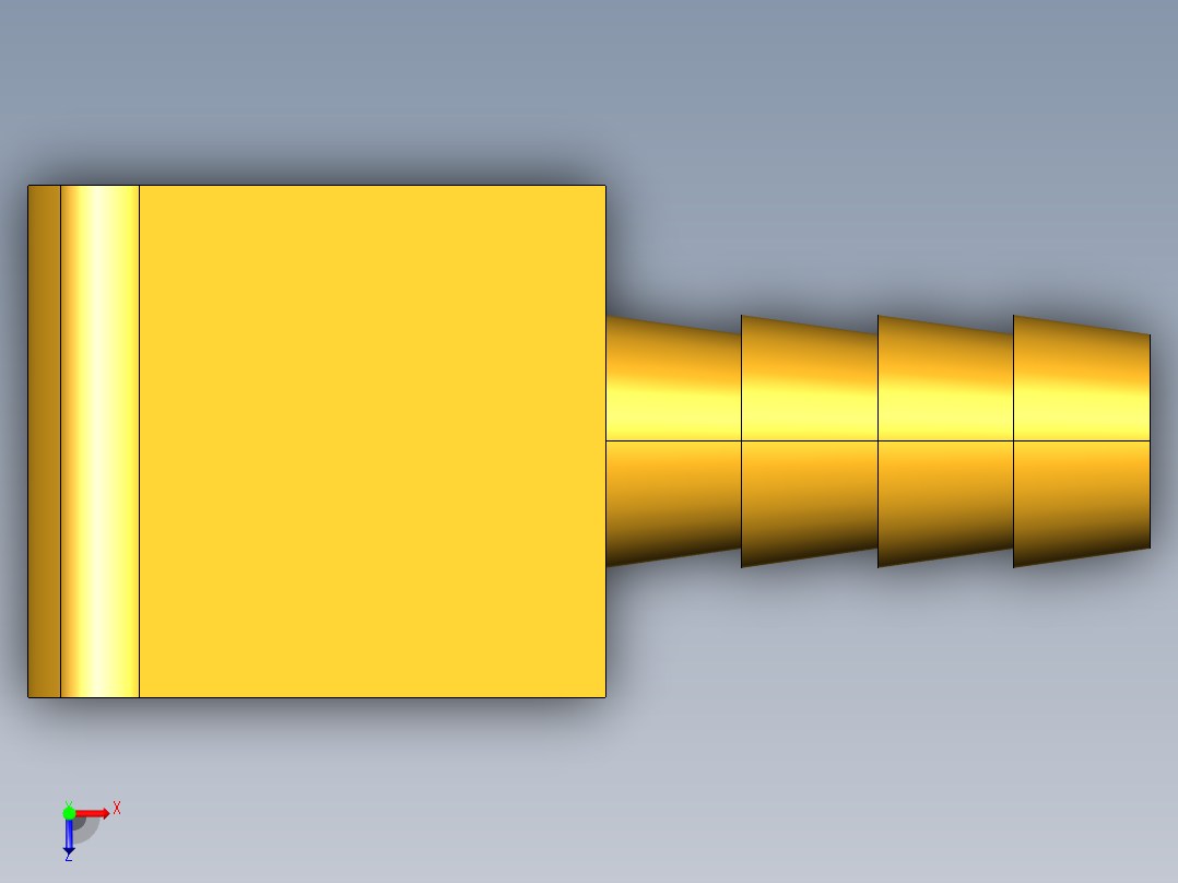 倒齿式工业管接头Hose Barb 90Deg Elbow to Male Pipe 129HB-5-6俯视图
