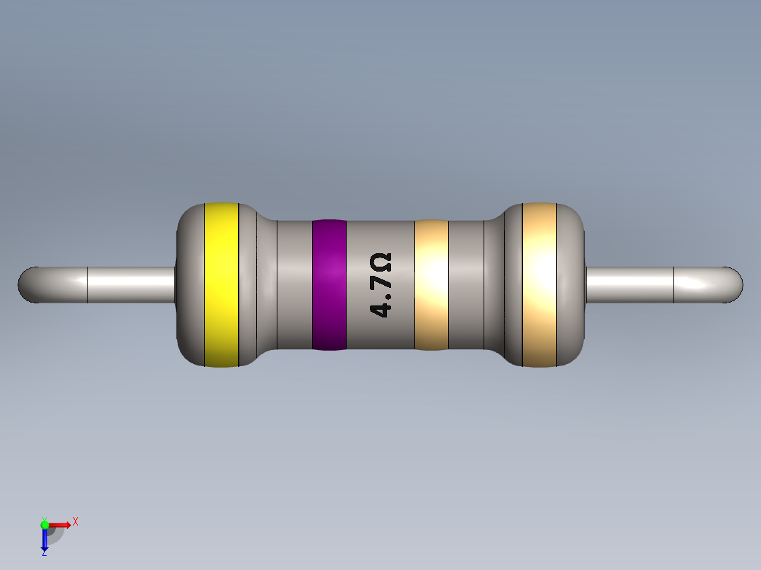 电容器 二极管 电阻器-Resistor 4.7 Ohm俯视图