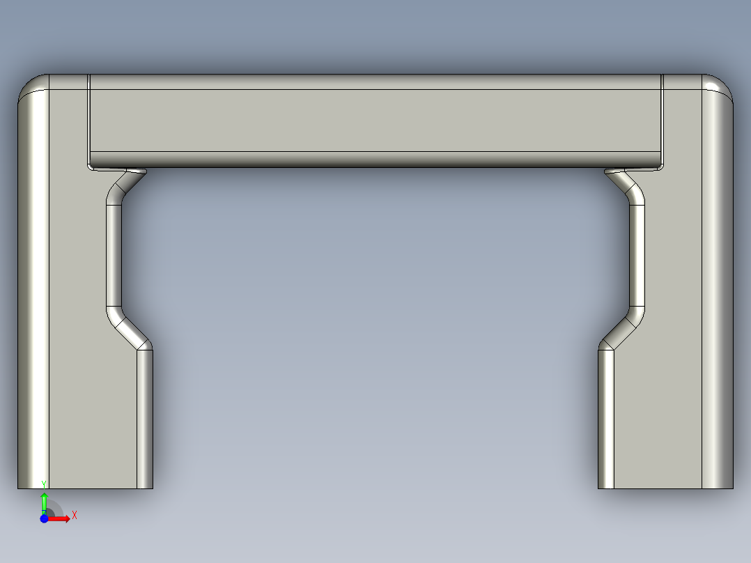 取手(鋁合金)(C)UG-3D多系列多零件图纸模型前视图
