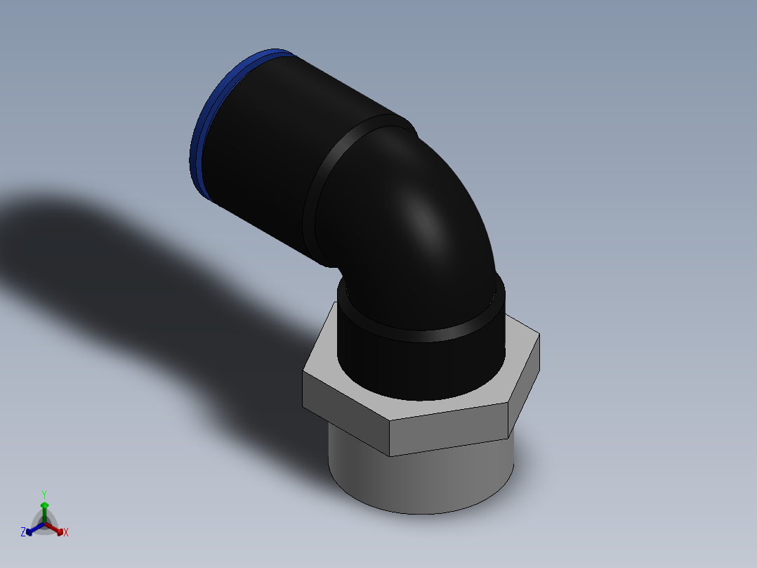 Ø12 x 1-2G COTOVELO 90° MACHO GIRAT. (C02471248)正等轴测图