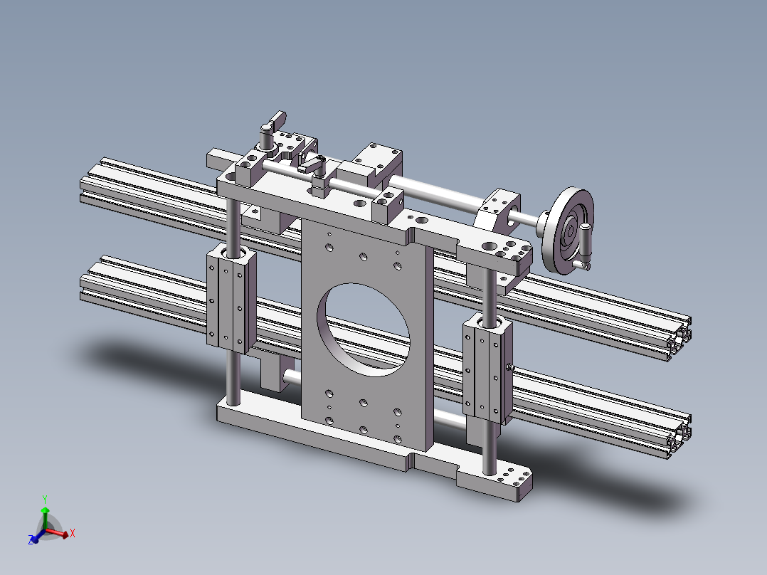 使用了梯形丝杠的手动调整组件