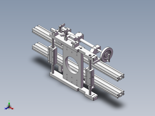 使用了梯形丝杠的手动调整组件正等轴测缩略图