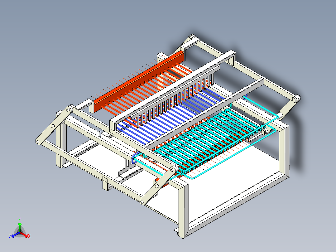 便携式烧烤烙印平台正等轴测图