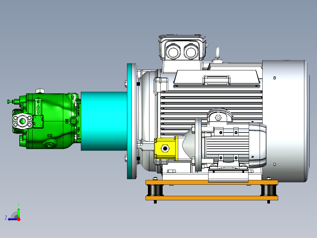 二款液体输送泵设计右视图
