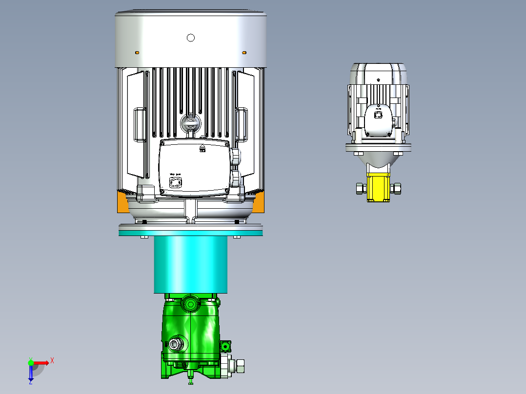 二款液体输送泵设计俯视图