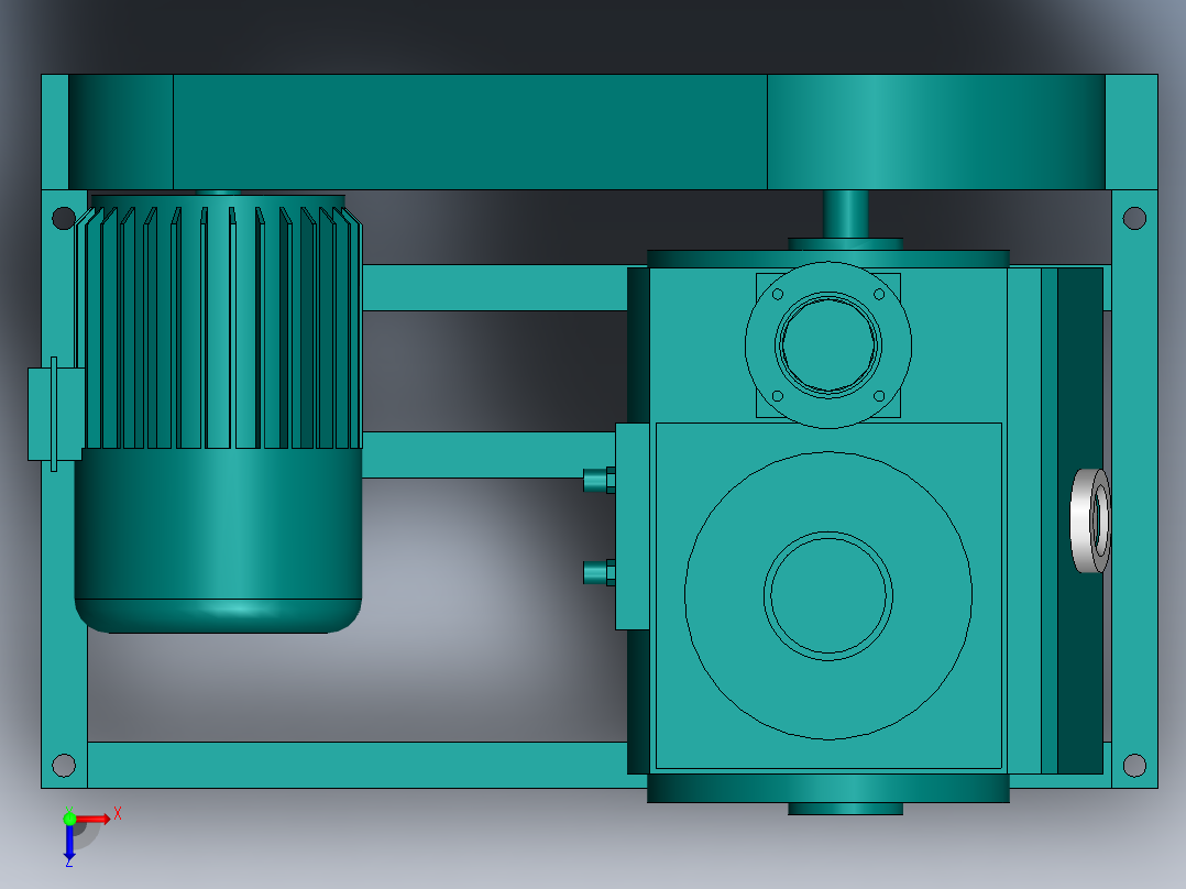 泵、水泵、2X-70A旋片真空泵(上海阳光)俯视图
