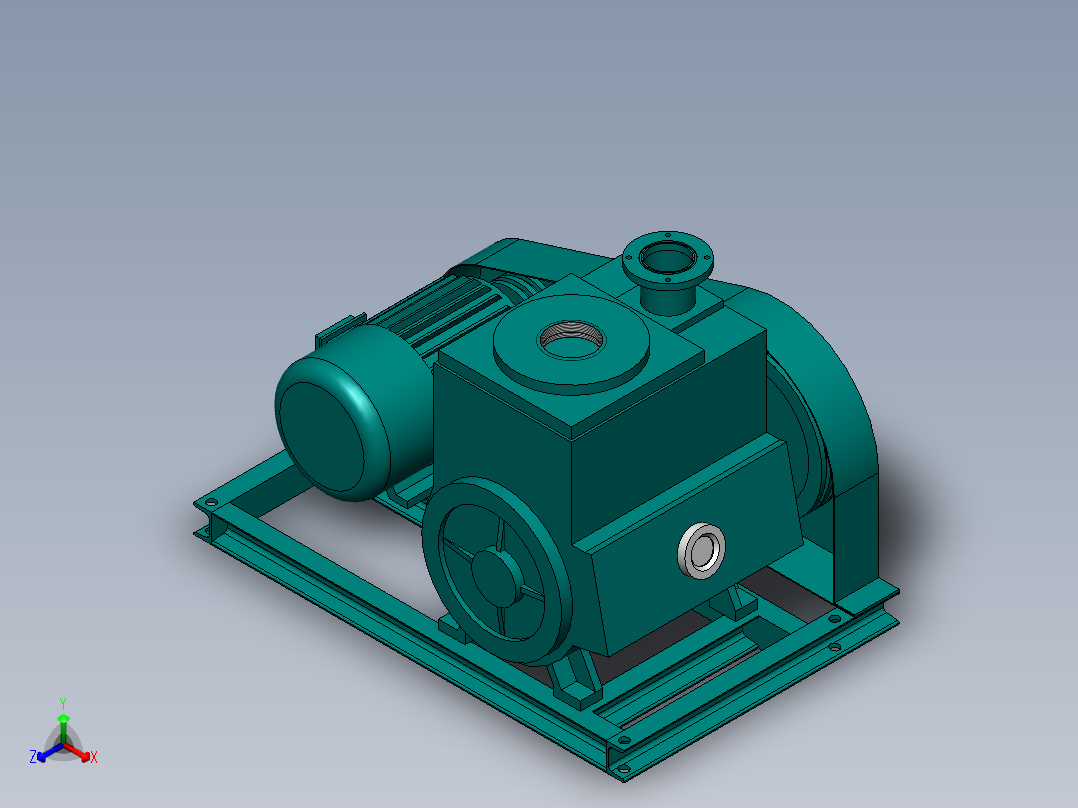 泵、水泵、2X-70A旋片真空泵(上海阳光)正等轴测图