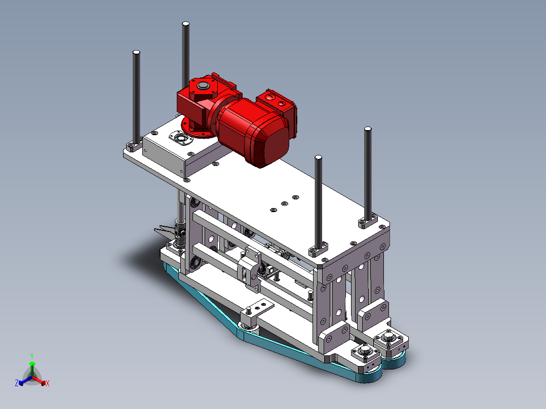 皮带夹紧输送+四连杆摆转+气动夹紧+万向连接正等轴测图