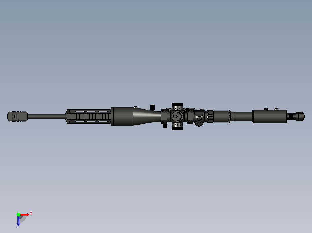 手枪左轮冲锋枪老式狙击步枪设计3D图纸akm-iridium-marksman STP俯视图