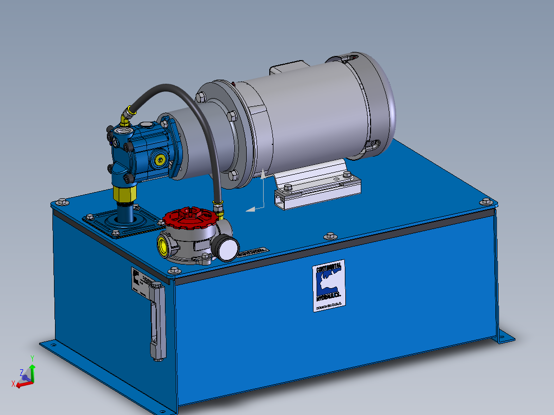 W20-5T带20加仑储液罐-液压站主视图