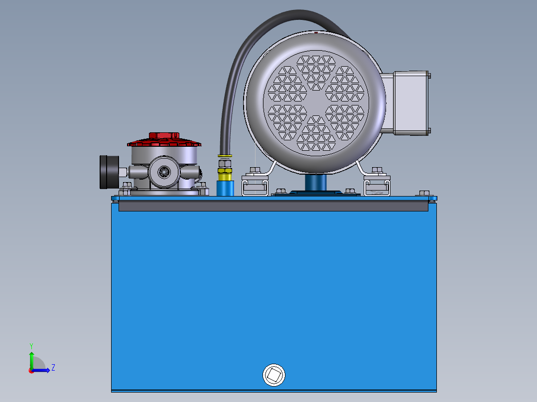 W20-5T带20加仑储液罐-液压站左视图