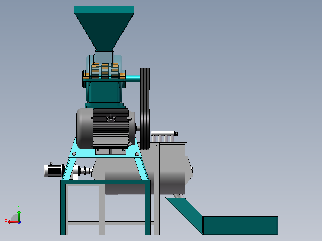 粉碎搅拌机后视图