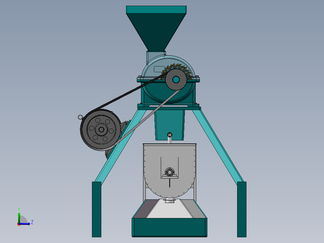 粉碎搅拌机左视图