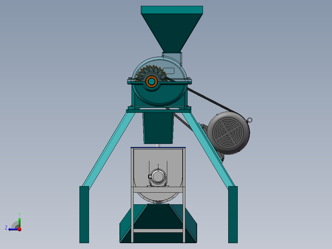 粉碎搅拌机右视图