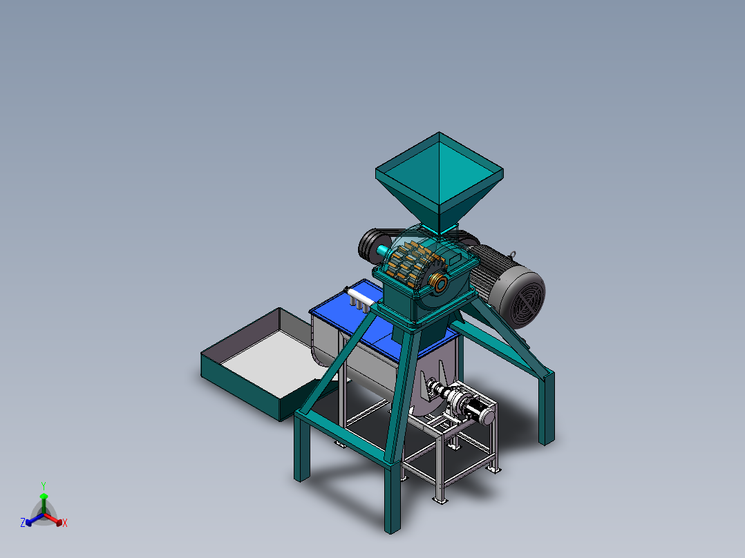 粉碎搅拌机正等轴测图