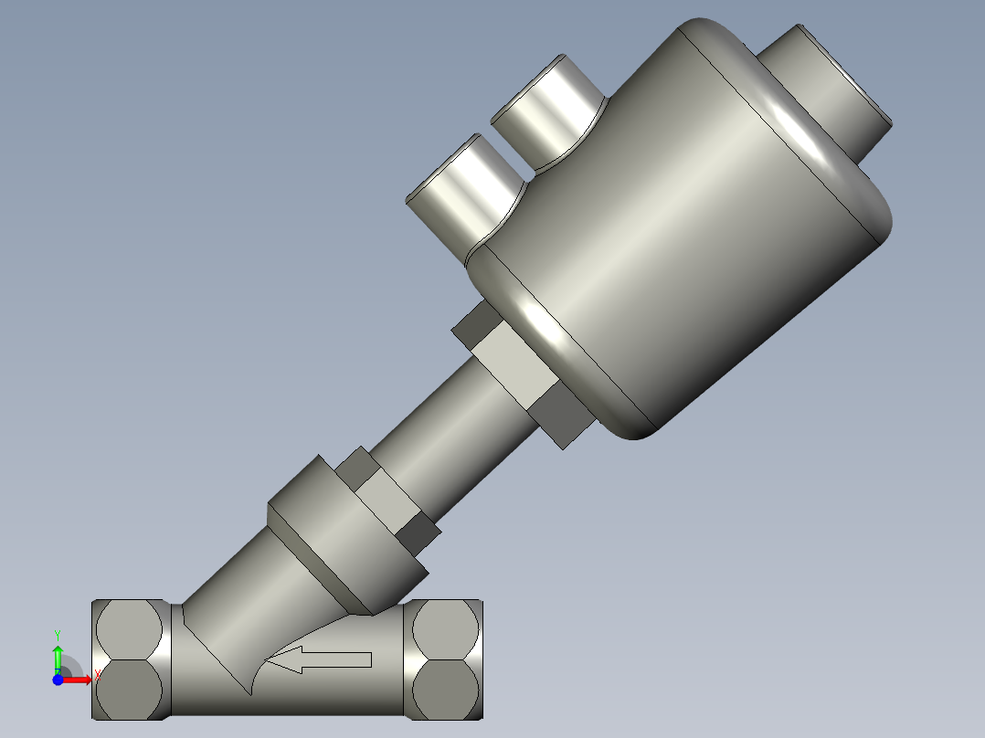 气动角座阀G1_2前视图
