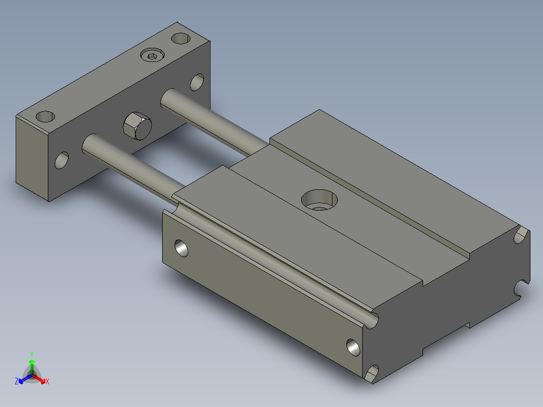 CXSJ系列双联气缸紧凑型CXSJM20-50-副本-副本(2)正等轴测图