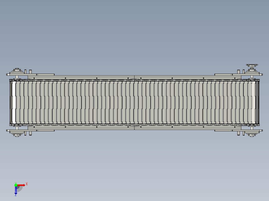 22米链板输送机俯视图