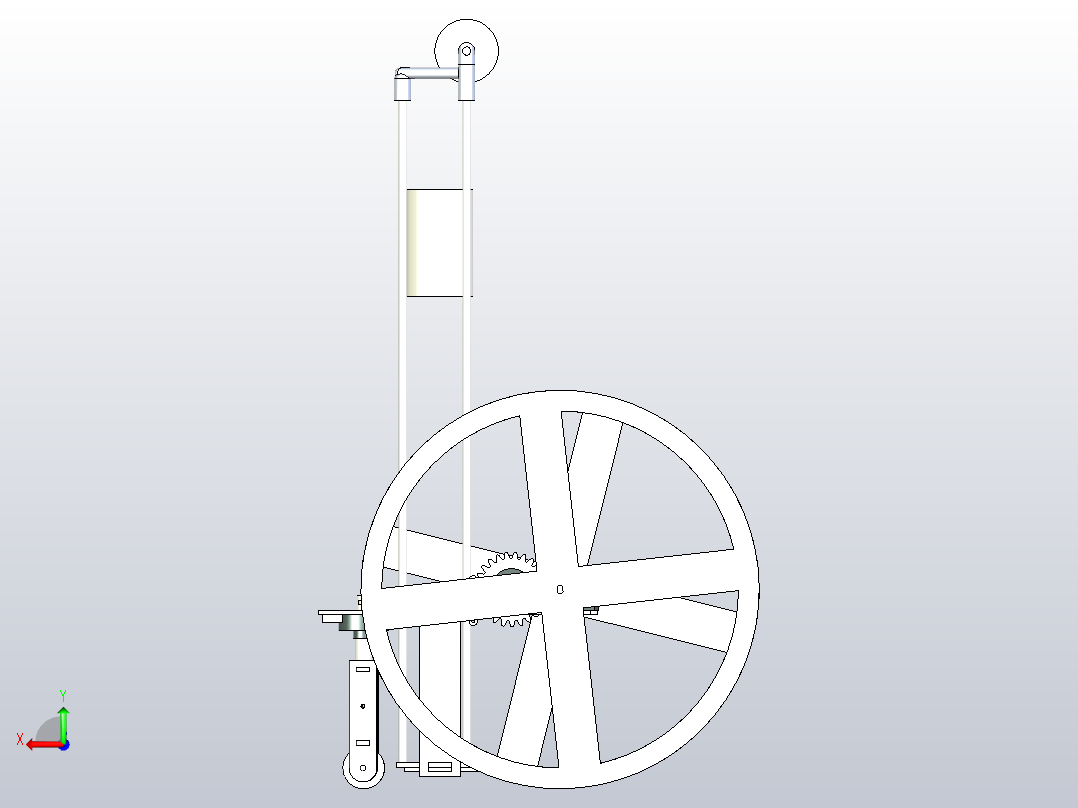 8字型无碳小车后视图
