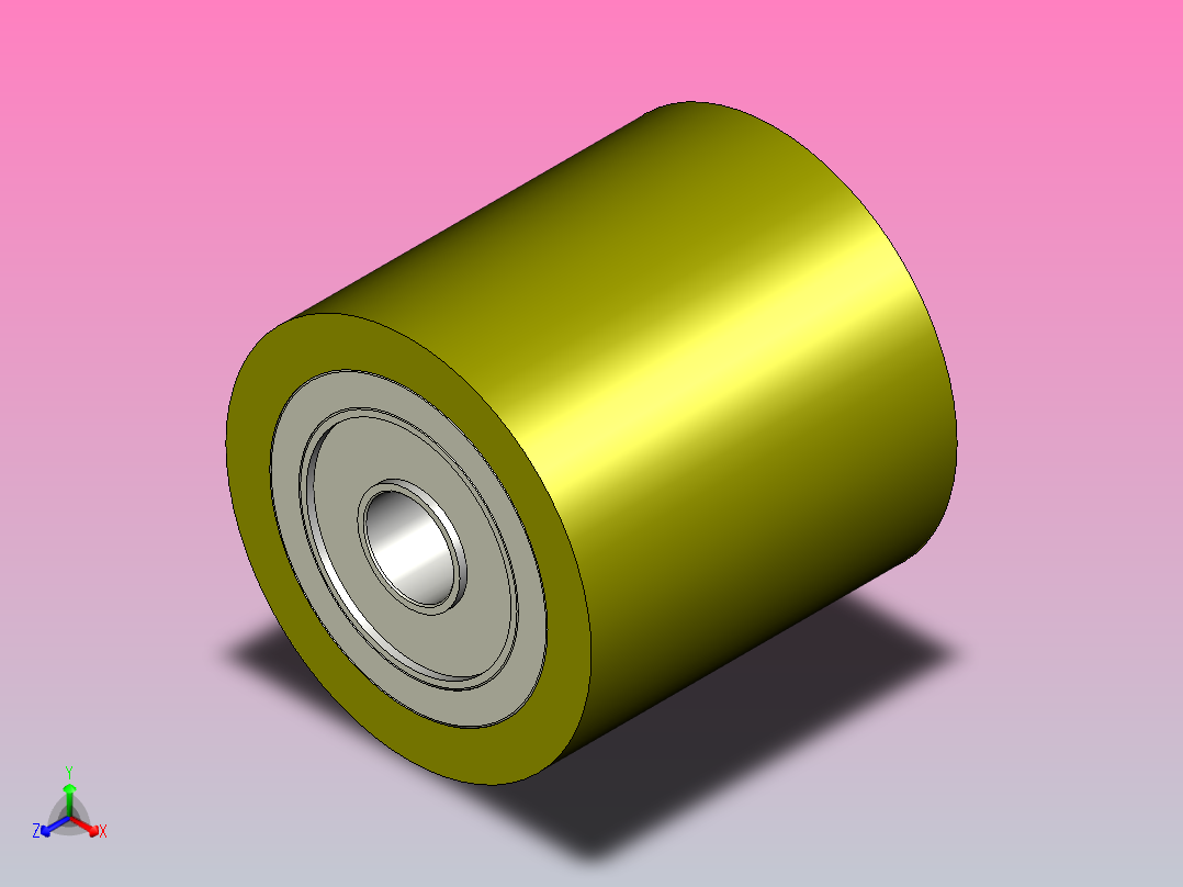 QAC22-25-L25聚氨酯滚轮（直柱 带轴承型 带衬层）主视图