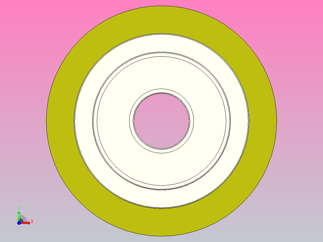 QAC22-25-L25聚氨酯滚轮（直柱 带轴承型 带衬层）前视图