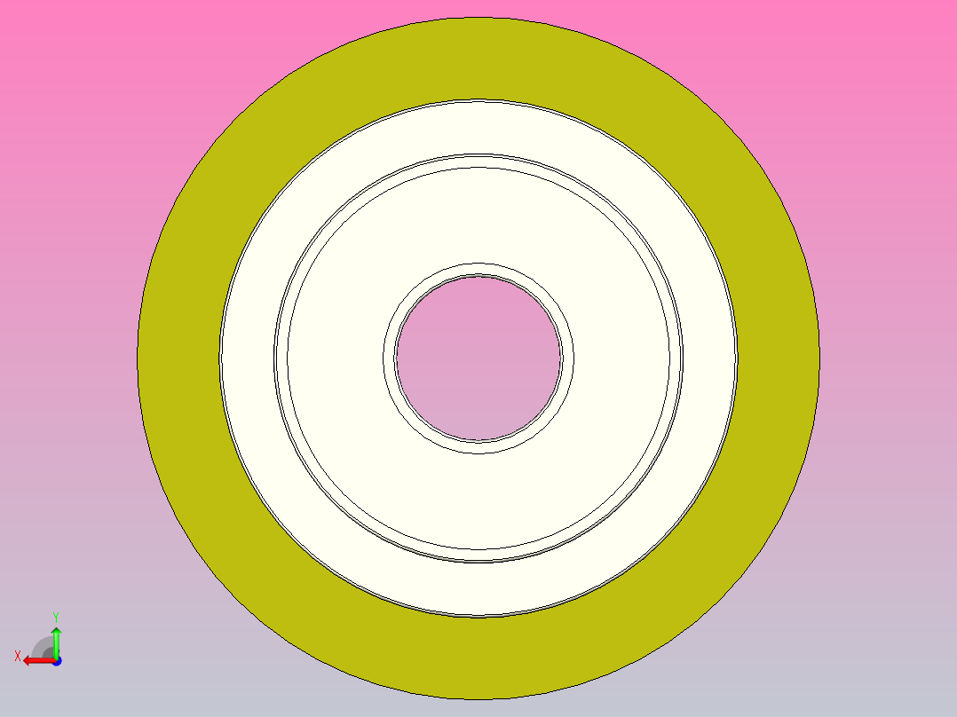 QAC22-25-L25聚氨酯滚轮（直柱 带轴承型 带衬层）后视图